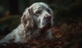 Gentle Strength Photo of Clumber spaniel captured in a lush forest environment with the characteristic gentle expression and