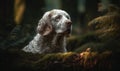 Gentle Strength Photo of Clumber spaniel captured in a lush forest environment with the characteristic gentle expression and