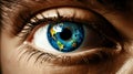 Global Vision World Map Eyeball in Human Eye for World Sight Day Concept Banner