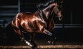 Hackney show horse captured in a classic driving competition showcasing its striking presence elegant gait and refined form. image