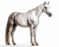 Hackney show horse isolated on white background. Generative AI Royalty Free Stock Photo