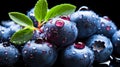 Healthy Blueberry Stack Vibrant Texture & Water Droplets