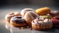 Indulge in the Sweetness of Glazed Doughnuts food photography. Generative AI