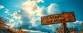 Inspirational Change Just Ahead road sign against a vibrant blue sky with sunrays, symbolizing hope, progress, and the Royalty Free Stock Photo