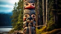 Majestic Totem Pole of the Haida People North America Royalty Free Stock Photo