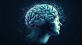 Mind Over Matter. Enhancing Mental Health with Technology. Human Brain concept wallpaper, Generative AI