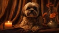 Pampered Pet Shih Tzu Dog Enjoying a Spa Retreat - Generative AI Royalty Free Stock Photo