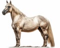 photo of Arabian horse isolated on white background. Generative AI Royalty Free Stock Photo