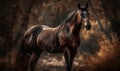 photo of Arabian horse in its natural habitat. Generative AI Royalty Free Stock Photo