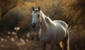 photo of Arabian horse in its natural habitat. Generative AI Royalty Free Stock Photo