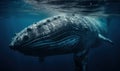 photo of Balaenoptera musculus also known as the blue whale in its natural habitat. Generative AI