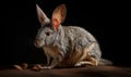 photo of bilby macrotis lagotis on black background. Generative AI Royalty Free Stock Photo