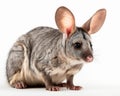 photo of bilby macrotis lagotis isolated on white background. Generative AI Royalty Free Stock Photo