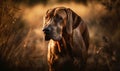 photo of bloodhound in its natural habitat. Generative AI