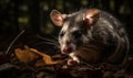 Photo of brown four-eyed opossum a small arboreal marsupial captured in its natural habitat. Generative AI Royalty Free Stock Photo