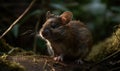 photo of brown rat on forest background. Generative AI