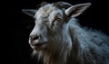 photo of cashmere goat on black background. Generative AI