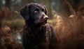 photo of curly-coated retriever in its natural habitat. Generative AI Royalty Free Stock Photo