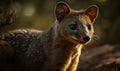 photo of fossa Cryptoprocta ferox in its natural habitat. Generative AI