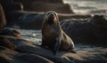 photo of fur seal in its natural habitat. Generative AI
