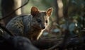 photo of glider marsupial on blurry forest background. Generative AI