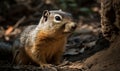 photo of ground squirrel in its natural habitat. Generative AI