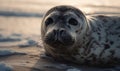 photo of harp seal in its natural habitat. Generative AI