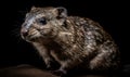 photo of hyrax on black background. Generative AI