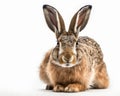 photo of jackrabbit isolated on white background. Generative AI