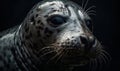 photo of leopard seal on dark background. Generative AI