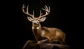 photo of mule deer on black background. Generative AI