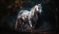 photo of running Arabian horse in its natural habitat. Generative AI Royalty Free Stock Photo