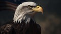 Proud Bald Eagle with American Flag Background. Generative AI Royalty Free Stock Photo