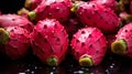 Ripe Prickly Pears Texture Top-View Cactus Fruit Stack