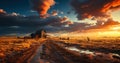 Rural Isolation - Abandoned Farm House on the Great Plains under Stormy Skies