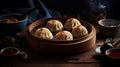 Savor the Flavor of Authentic Chinese Baozi food photography. Generative AI