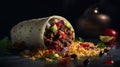 Savor the Flavor of Authentic Mexican Burrito Ready to Devour Food Photography. Generative AI