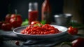 Savor the Flavor of Balkans Ajvar A Perfect Dip for Every Occasion Food Photography. Generative AI