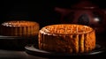 Savor the Flavors of China with Traditional Mooncakes food photography. Generative AI