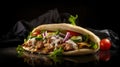 Savor the Flavors of Greek Cuisine with Delicious Gyros. Food photography. Generative AI