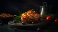 Savor the Flavors of Portugal with Our Mouthwatering Bacalhau Dish food photography. Generative AI