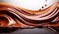 Silky smooth chocolate waves and splashes, rich and glossy, flowing in an elegant dynamic movement, perfect for luxurious