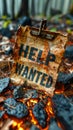 Simple HELP WANTED notice on a torn piece of paper, symbolizing job vacancy, employment opportunities, and the search for new Royalty Free Stock Photo