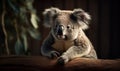 studio photo shot of koala with eucalyptus tree branch. Generative AI Royalty Free Stock Photo