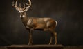studio photo shot of mule deer on dark background. Generative AI Royalty Free Stock Photo