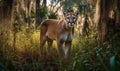 sunset photo of Florida panther in its natural habitat. Generative AI