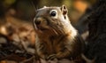 sunset photo of ground squirrel in its natural habitat. Generative AI