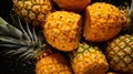 Sweet and Succulent Top-Down View of Ripe Pineapple Stack