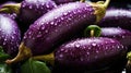 Top-View Eggplant Pile Fresh Texture & Healthy Lifestyle