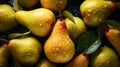 Top-View Pear Pile Fresh Fruits for a Healthy Lifestyle